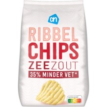 AH Ribbel Chips Zeezout 35% Minder Vet (150 gr.)