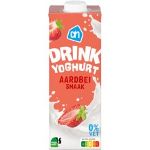 AH Yoghurtdrink Aardbei 0% Vet (1 liter)