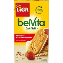 Liga Belvita Ontbijtbiscuits Sandwich Yoghurt Aardbei (253 gr.)