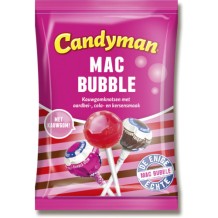 Candyman Mac Bubble Chewing Gum Lollipops (150 gr.)