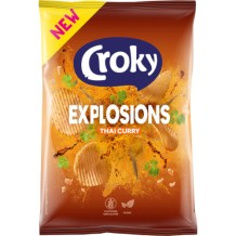 Croky Explosions Thai Curry Ribble Chips (150 gr.) 