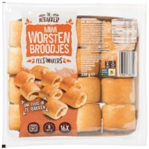 De Afbakker Mini Worsten Broodjes (16 stuks)