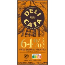 Delicata Dark Chocolate Bar 64% Cacoa (100 gr.)