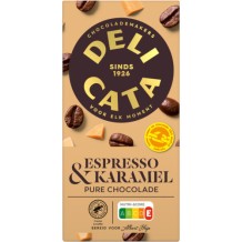 Delicata Dark Chocolate Bar Espresso & Caramel (90 gr.)