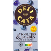 Delicata Dark Chocolate Bar Violets & Blueberry (90 gr.)
