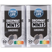 Freshlife Suikervrije Mints Dropmint (2 x 50 stuks)