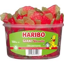 Haribo Giant Strawbs Strawberry Fruit Gum (150 pieces)