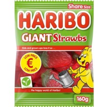 Haribo Giant Strawbs Strawberry Fruit Gum (160 gr.)