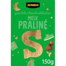 Jumbo Gevulde Chocoladeletter Melk Hazelnoot Praliné 