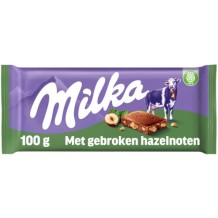 Milka Alpenmelk Reep Gebroken Noot (100 gr.)