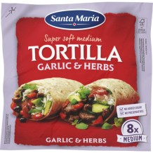 Santa Maria Tex Mex Garlic & Herbs Soft Tortilla Medium Size (8 Pieces)