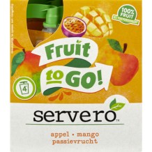 Servero Fruit Squeeze Apple, Mango, Passion Fruit (4 pieces)
