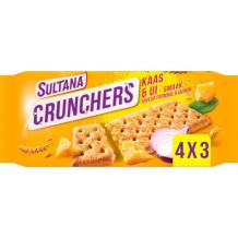 Sultana Crunchers Kaas & UI (4 x 3 stuks)