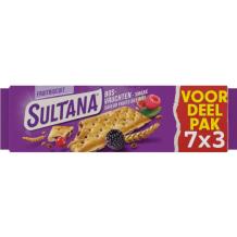 Sultana Fruitbiscuit Bosvruchten Voordeelverpakking (7 x 3 stuks)