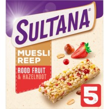 Sultana Mueslireep Rood Fruit & Hazelnoot (5 stuks)