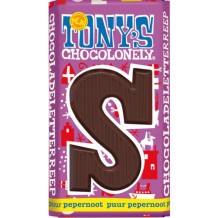 Tony's Chocolonely Letter Bar S Dark Pepernoot (180 gr.)