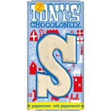 Tony's Chocolonely Letter Bar S White Chocolate and Ginger Nuts (180 gr.)